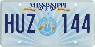 MS license plate HUZ144