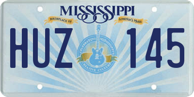 MS license plate HUZ145