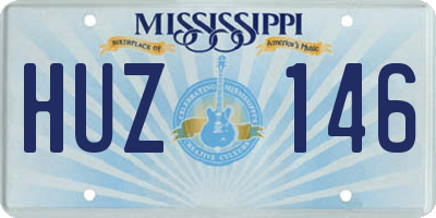MS license plate HUZ146