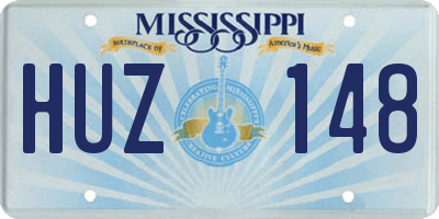 MS license plate HUZ148