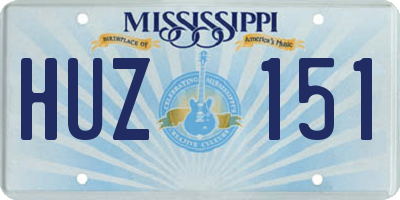 MS license plate HUZ151