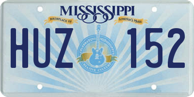 MS license plate HUZ152
