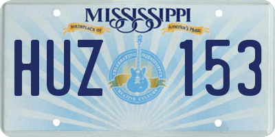 MS license plate HUZ153