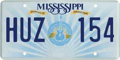 MS license plate HUZ154