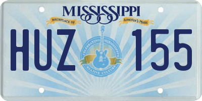 MS license plate HUZ155