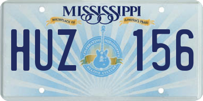 MS license plate HUZ156