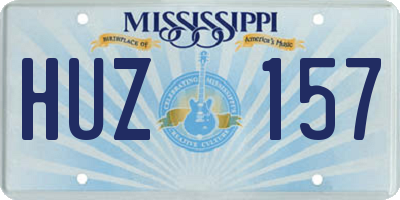 MS license plate HUZ157
