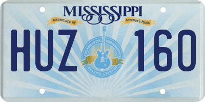 MS license plate HUZ160