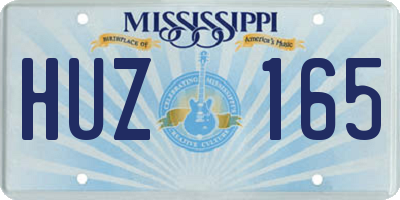MS license plate HUZ165