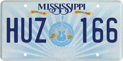 MS license plate HUZ166