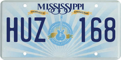 MS license plate HUZ168