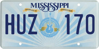 MS license plate HUZ170