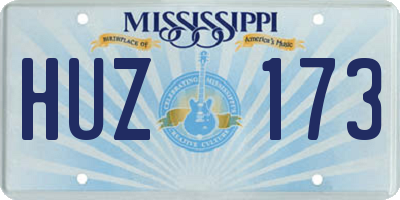 MS license plate HUZ173