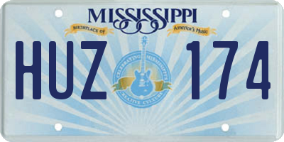 MS license plate HUZ174