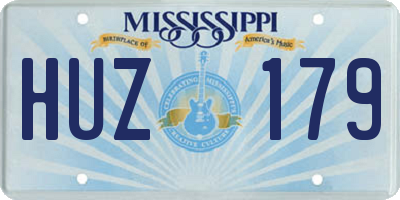 MS license plate HUZ179