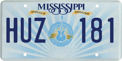 MS license plate HUZ181