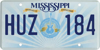 MS license plate HUZ184