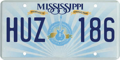 MS license plate HUZ186