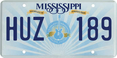MS license plate HUZ189