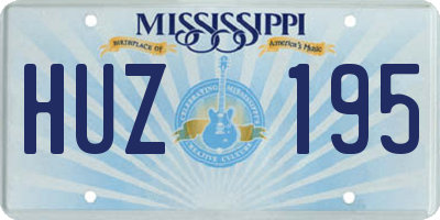 MS license plate HUZ195