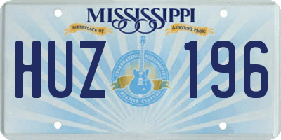 MS license plate HUZ196
