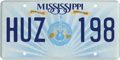 MS license plate HUZ198