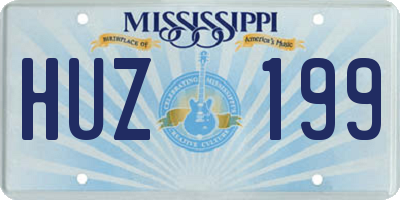 MS license plate HUZ199