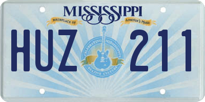 MS license plate HUZ211