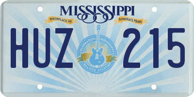 MS license plate HUZ215