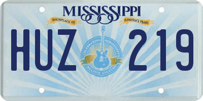 MS license plate HUZ219