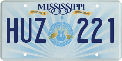 MS license plate HUZ221