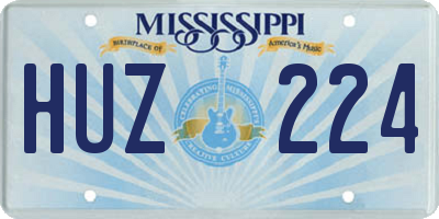 MS license plate HUZ224