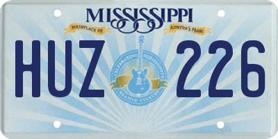 MS license plate HUZ226