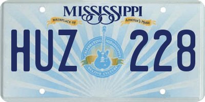MS license plate HUZ228