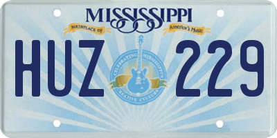 MS license plate HUZ229