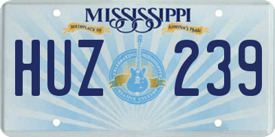 MS license plate HUZ239