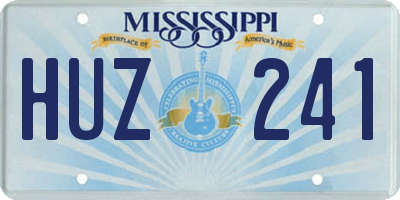 MS license plate HUZ241