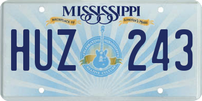 MS license plate HUZ243