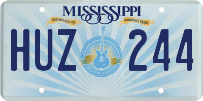 MS license plate HUZ244