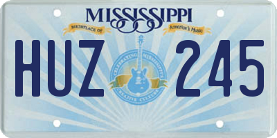 MS license plate HUZ245