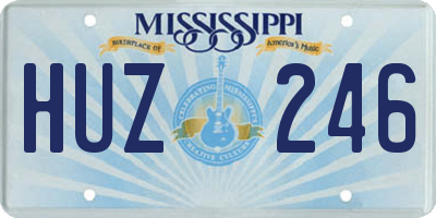 MS license plate HUZ246