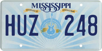 MS license plate HUZ248