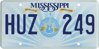 MS license plate HUZ249