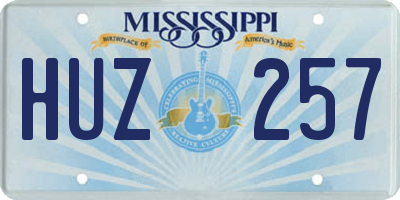 MS license plate HUZ257