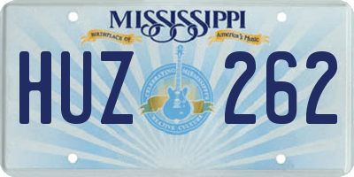 MS license plate HUZ262