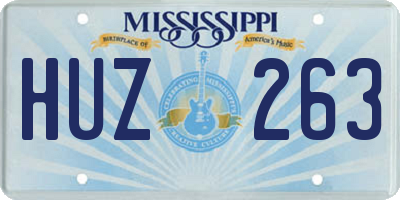 MS license plate HUZ263