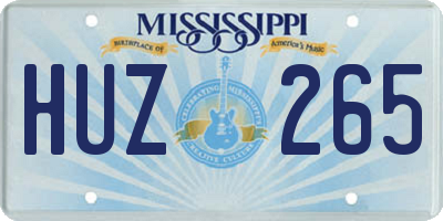 MS license plate HUZ265