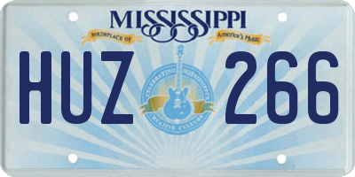 MS license plate HUZ266