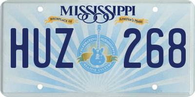 MS license plate HUZ268