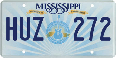 MS license plate HUZ272